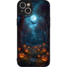iPhone 15 Plus Case Hülle - Silikon schwarz Halloween 2026 Road of Pumpkins