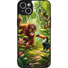 iPhone 15 Plus Case Hülle - Silikon schwarz Tropischer Dschungel Tayrona