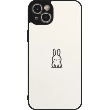 iPhone 15 Plus Case Hülle - Silikon schwarz Minimal Häschen Süße