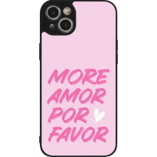 iPhone 15 Plus Case Hülle - Silikon schwarz More amor porfavor