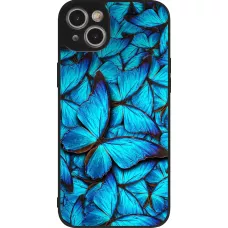 iPhone 15 Plus Case Hülle - Silikon schwarz Papillon bleu