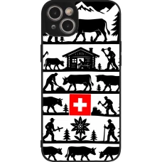 Coque iPhone 15 Plus - Silicone rigide noir Poya Suisse 1