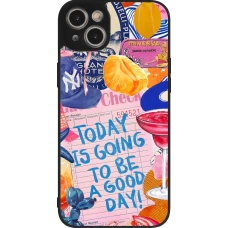 iPhone 15 Plus Case Hülle - Silikon schwarz Preppy Today is Going to be a good day