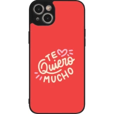 Coque iPhone 15 Plus - Silicone rigide noir Saint Valentines Day 26 Te quiero mucho