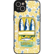 Coque iPhone 15 Plus - Silicone rigide noir Sardines in oil 2026