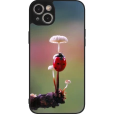iPhone 15 Plus Case Hülle - Silikon schwarz Ladybird on a mushroom Spring 2026