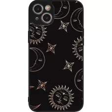 iPhone 15 Plus Case Hülle - Silikon schwarz Suns and Moons