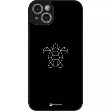 Coque iPhone 15 Plus - Silicone rigide noir Turtles lines on black