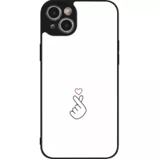 iPhone 15 Plus Case Hülle - Silikon schwarz Valentine 2024 heart by Millennials