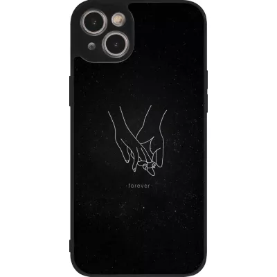 iPhone 15 Plus Case Hülle - Silikon schwarz Valentine 2023 hands forever
