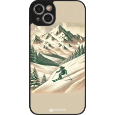 iPhone 15 Plus Case Hülle - Silikon schwarz Vintage Skiberg