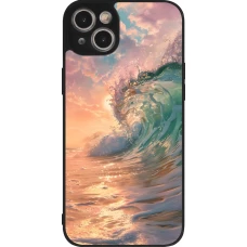 iPhone 15 Plus Case Hülle - Silikon schwarz Wave Sunset