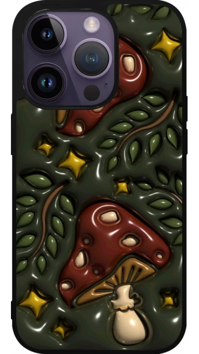 Coque iPhone 15 Pro - Silicone rigide noir Autumn 26 3D mushrooms