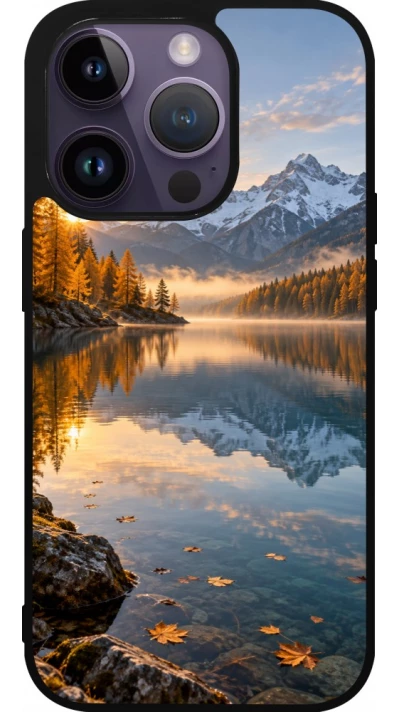 Coque iPhone 15 Pro - Silicone rigide noir Autumn 26 Autumn lake