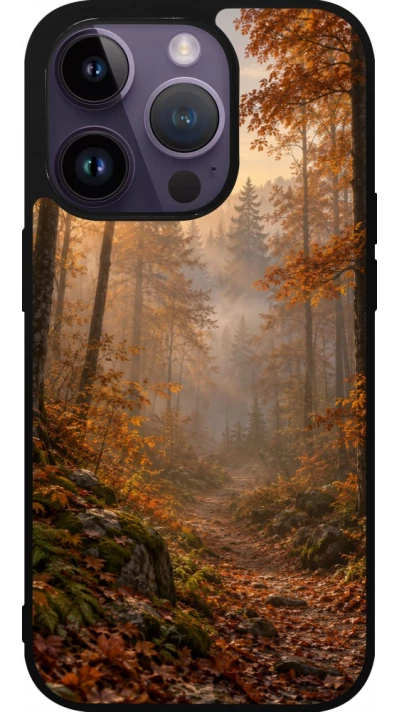 Coque iPhone 15 Pro - Silicone rigide noir Autumn 26 Autumn walk