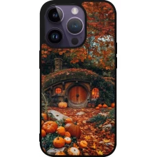 Coque iPhone 15 Pro - Silicone rigide noir Autumn 26 Hobbit house