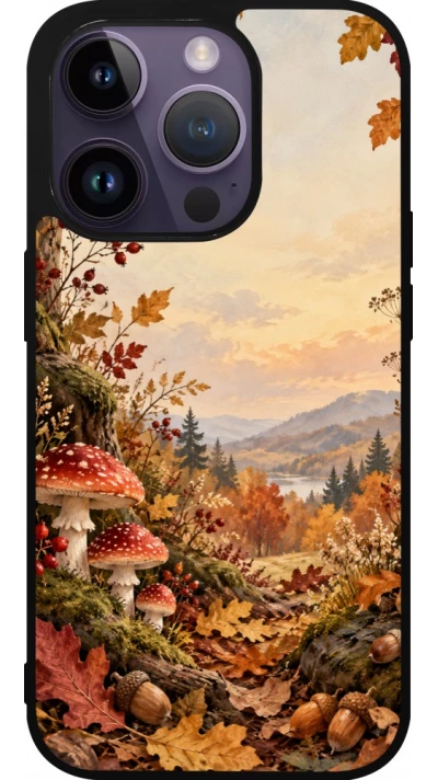 Coque iPhone 15 Pro - Silicone rigide noir Autumn 26 Illustrated Autumn