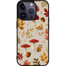 Coque iPhone 15 Pro - Silicone rigide noir Autumn 26 Mushrooms and leaves
