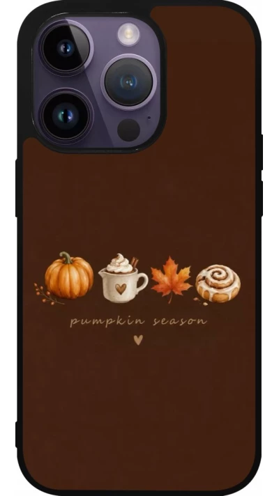 Coque iPhone 15 Pro - Silicone rigide noir Autumn 26 Pumpkin season