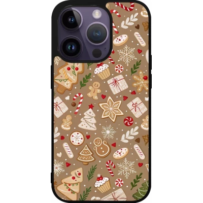 Coque iPhone 15 Pro - Silicone rigide noir Christmas 25 Pattern Ginger Cookie