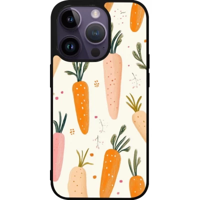 Coque iPhone 15 Pro - Silicone rigide noir Easter 2026 Illustration carrots