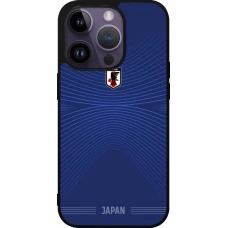 Coque iPhone 15 Pro - Silicone rigide noir Maillot de football Japon 2026 personnalisable