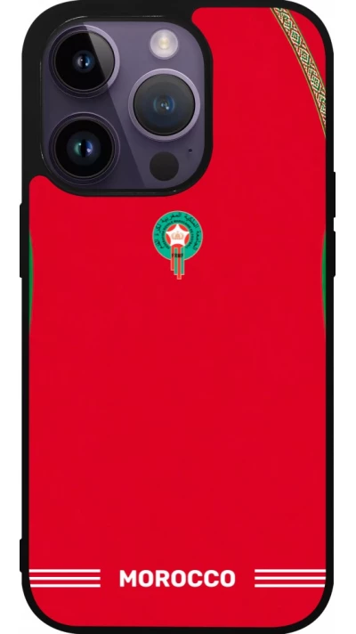 iPhone 15 Pro Case Hülle - Silikon schwarz Marokko 2026 personalisierbares Fussballtrikot
