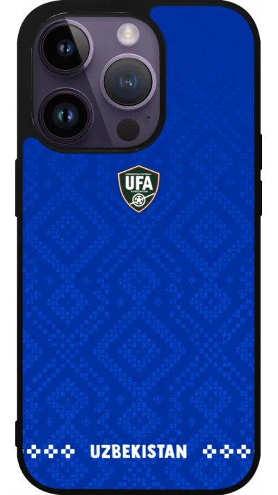 iPhone 15 Pro Case Hülle - Silikon schwarz Usbekistan 2026 personalisierbares Fussballtrikot