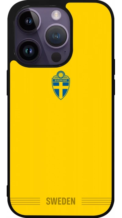 iPhone 15 Pro Case Hülle - Silikon schwarz Schweden 2026 personalisierbares Fussballtrikot