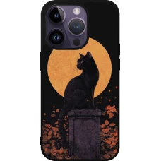 iPhone 15 Pro Case Hülle - Silikon schwarz Halloween 2026 Cat Art Nouveau