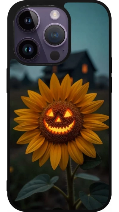 iPhone 15 Pro Case Hülle - Silikon schwarz Halloween 2026 Evil Sunflower
