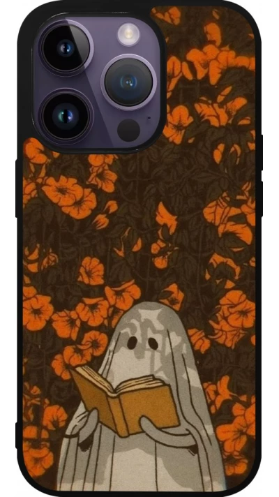 iPhone 15 Pro Case Hülle - Silikon schwarz Halloween 2026 Ghost reading