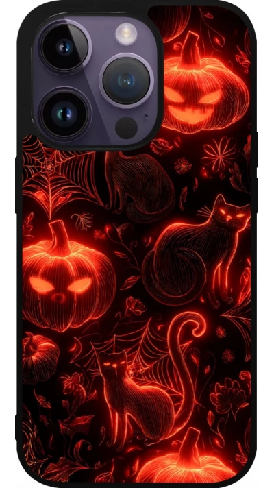 iPhone 15 Pro Case Hülle - Silikon schwarz Halloween 2026 Pattern Halloween