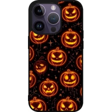 iPhone 15 Pro Case Hülle - Silikon schwarz Halloween 2026 Pattern Pumpkins