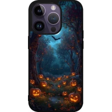 iPhone 15 Pro Case Hülle - Silikon schwarz Halloween 2026 Road of Pumpkins