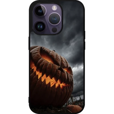 Coque iPhone 15 Pro - Silicone rigide noir Halloween 2026 The Wicked Pumpkin