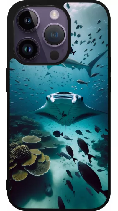 iPhone 15 Pro Case Hülle - Silikon schwarz Manta Lagune Reinigung