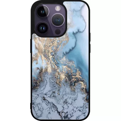 iPhone 15 Pro Case Hülle - Silikon schwarz Marble 04