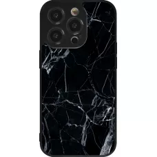 iPhone 15 Pro Case Hülle - Silikon schwarz Marble Black 01