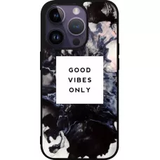 iPhone 15 Pro Case Hülle - Silikon schwarz Marble Good Vibes Only