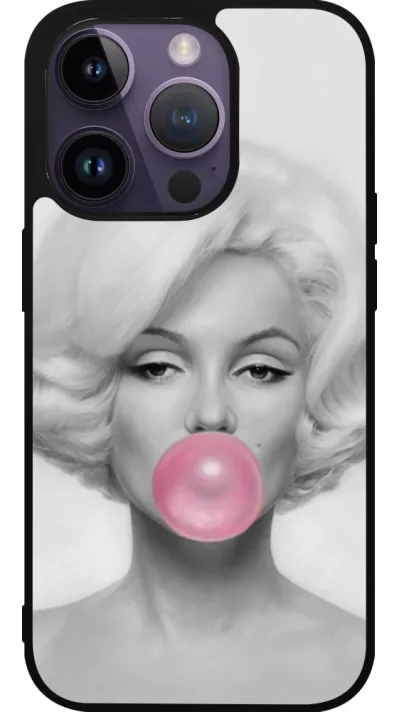 iPhone 15 Pro Case Hülle - Silikon schwarz Marilyn Bubble