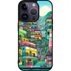 iPhone 15 Pro Case Hülle - Silikon schwarz Medellin Comuna 13 Kunst