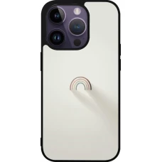 iPhone 15 Pro Case Hülle - Silikon schwarz Mini Regenbogen Minimal