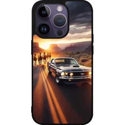 iPhone 15 Pro Case Hülle - Silikon schwarz Mustang 69 Grand Canyon