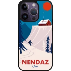 Coque iPhone 15 Pro - Silicone rigide noir Nendaz Cabane Ski