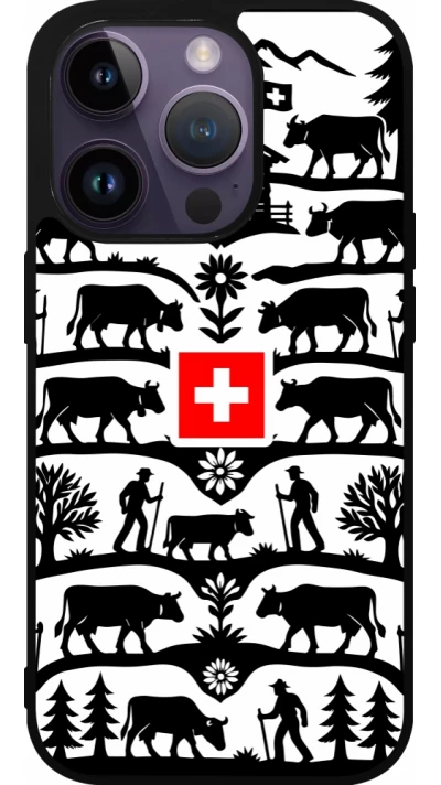 Coque iPhone 15 Pro - Silicone rigide noir Poya Suisse 3