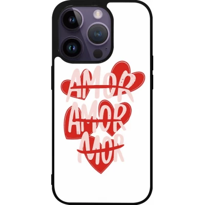 Coque iPhone 15 Pro - Silicone rigide noir Saint Valentines Day 26 Amor