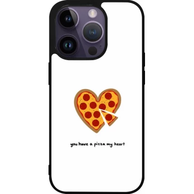 Coque iPhone 15 Pro - Silicone rigide noir Saint Valentines Day 26 You have my pizza heart