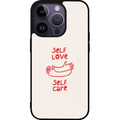 Coque iPhone 15 Pro - Silicone rigide noir Saint Valentines Day 26 Self love self care