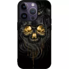Coque iPhone 15 Pro - Silicone rigide noir Skull 02